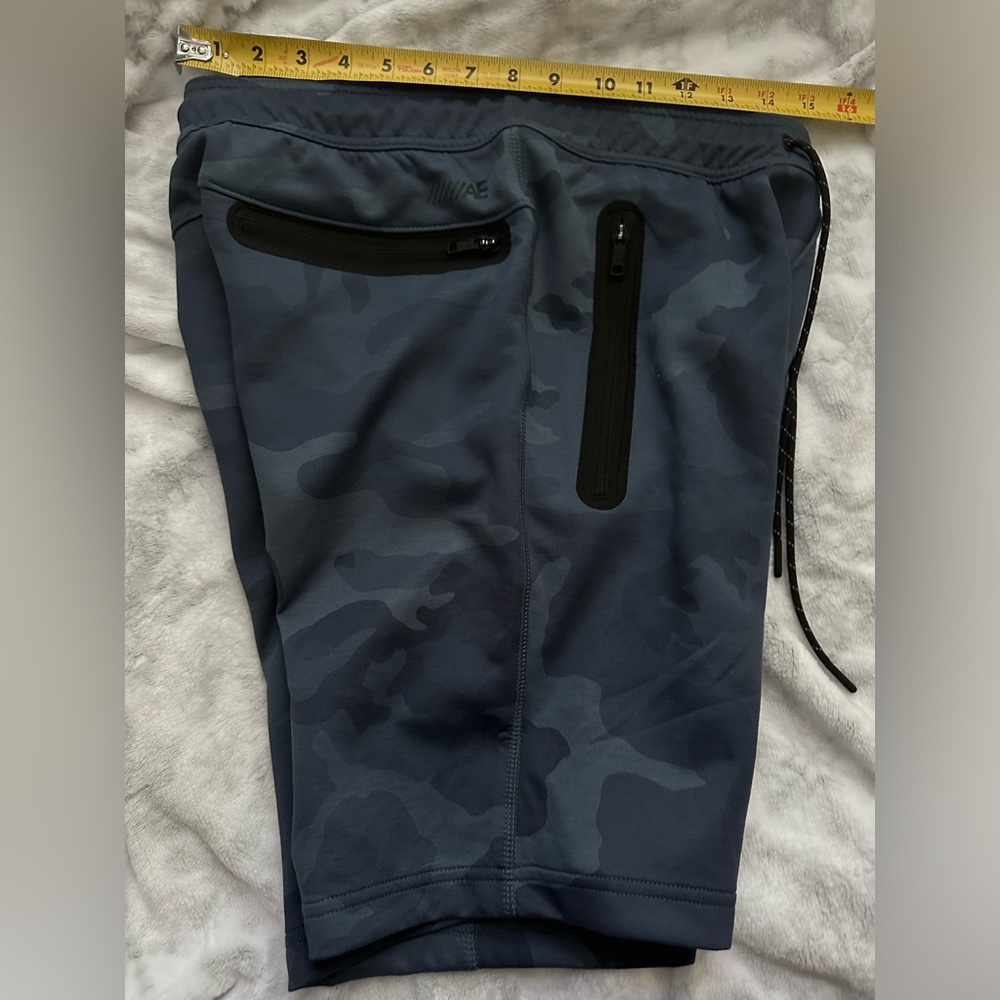 4/$50 NEW American Eagle FLEX Jogger Shorts BLUE CAMO Men's SMALL